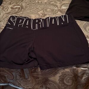 Reebok Black Athletic Shorts with Spartan Design